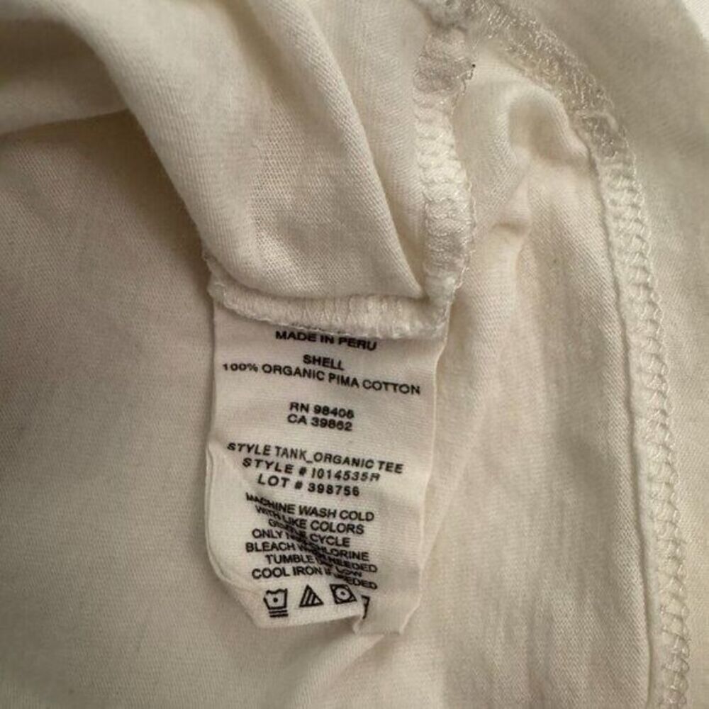 Theory White Organic Sleeveless Tank, Size Small - Picture 3 of 6